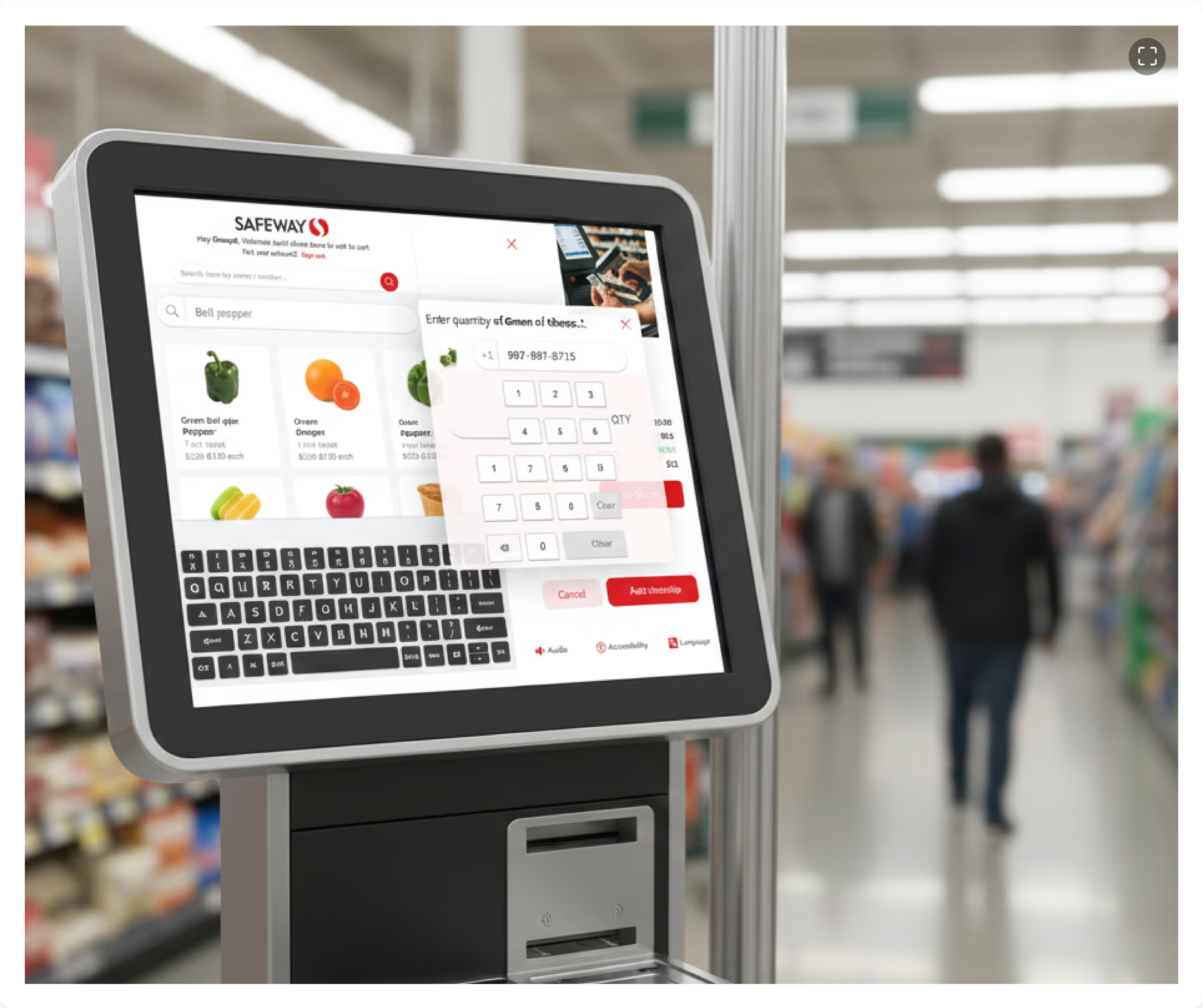 Safeway self-checkout kiosk redesign hero